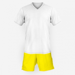 Детская футбольная форма Playfootball (white-yellow)