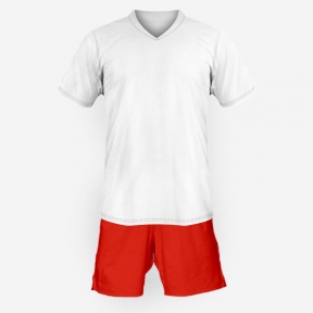 Детская футбольная форма Playfootball (white-red)