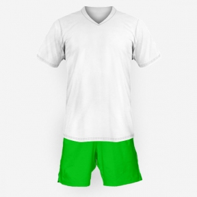 Детская футбольная форма Playfootball (white-green)