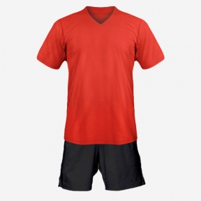 Детская футбольная форма Playfootball (red-black)