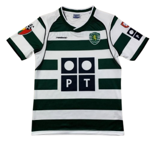 Ретро-футболка Спортинг 2001-2003 stadium бело-зеленая