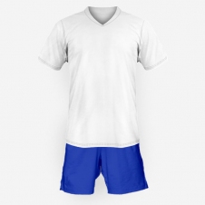 Детская футбольная форма Playfootball (white-blue)